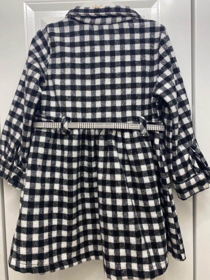 Kemerli Uzun Kollu Ekose Kız Elbisesi - Görsel 2