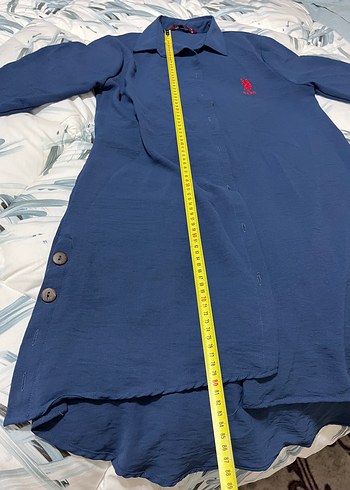 Zara Düğmeli Uzun Kollu Mavi Keten Gömlek