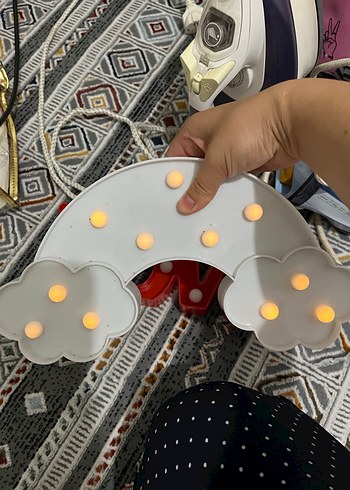 Ikea Kırmızı LOVE Dekoratif Işık ve Bulutlu Lamba