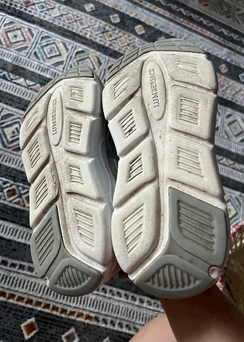28 Beden Kız Çocuk Beyaz Gri Spor Ayakkabı Velcro