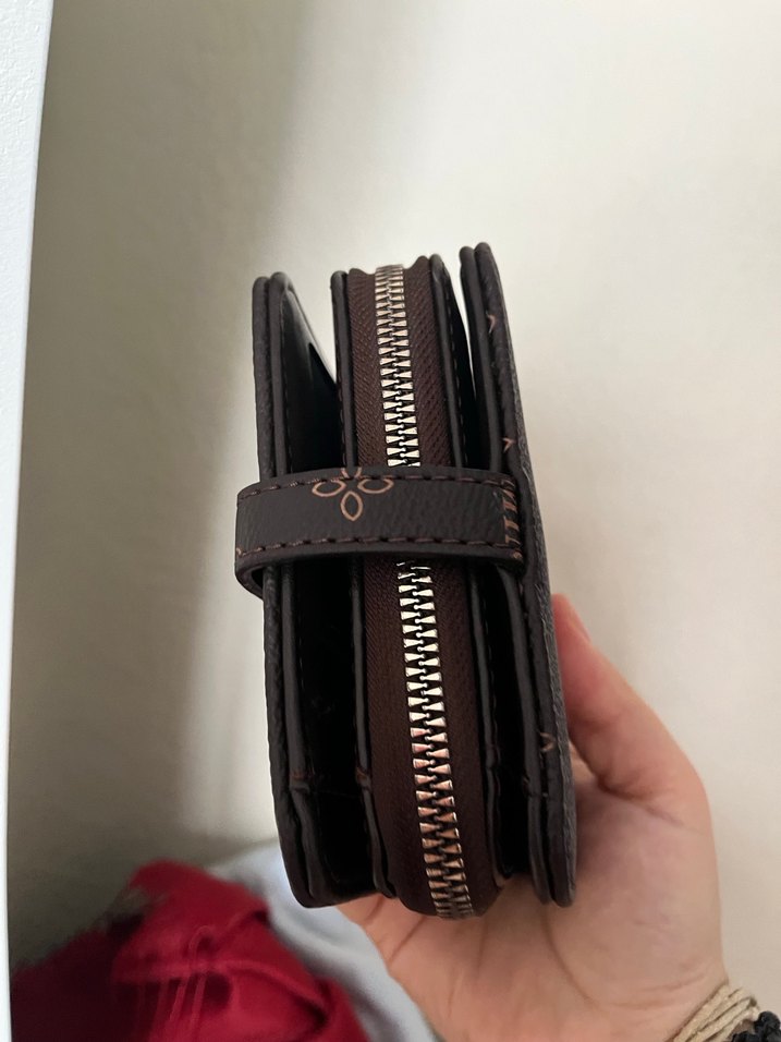 Cüzdan #Kahverengi Deri Baskılı Kadın Cüzdan - Görsel 2