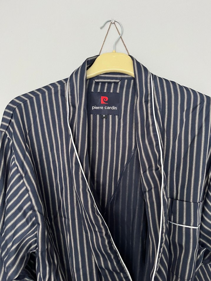 Pierre Cardin Gri Çizgili Erkek Pijama Üstü - Görsel 4