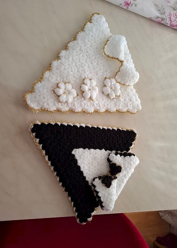 Nakışlı Örgü gelin damat lif - Görsel 2