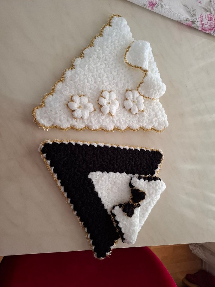 Nakışlı Örgü gelin damat lif - Görsel 2