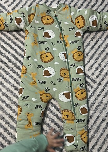 Uzun Kollu Fermuarlı Bebek Tulum - Görsel 2