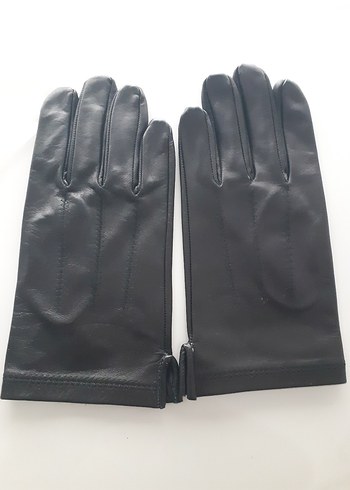 Siyah Deri Kadın/Erkek Eldiven - Görsel 2