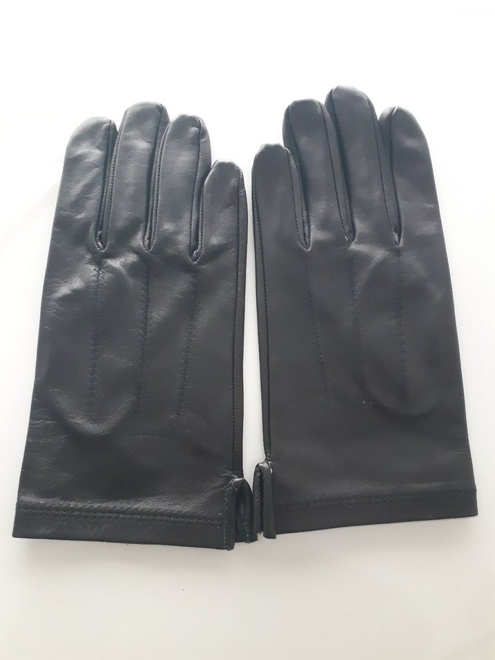 Siyah Deri Kadın/Erkek Eldiven - Görsel 2