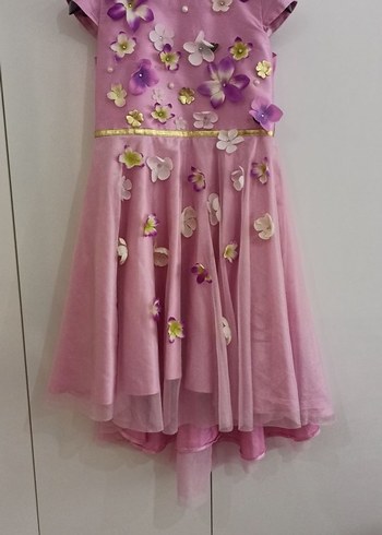 Pembe Çiçekli Kız Elbisesi - Görsel 5