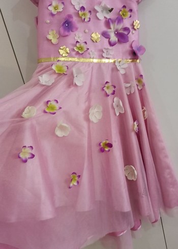 Pembe Çiçekli Kız Elbisesi - Görsel 6
