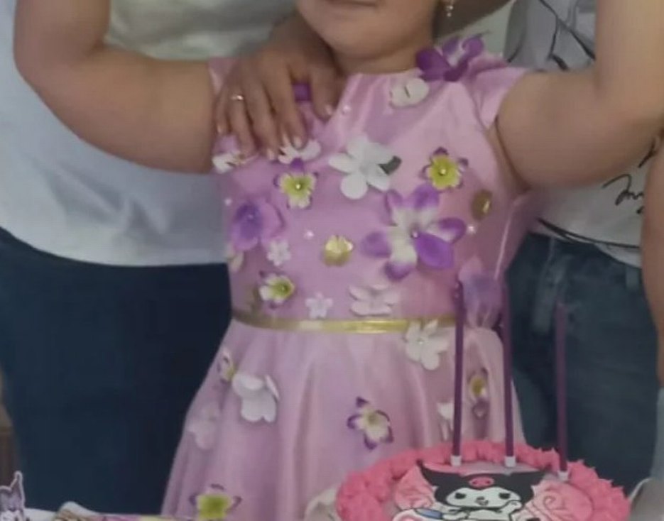 Pembe Çiçekli Kız Elbisesi - Görsel 2