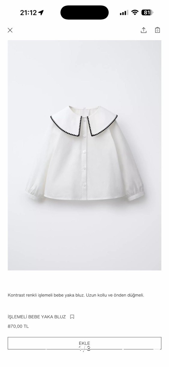 Zara kız çocuk gömlek - Görsel 2