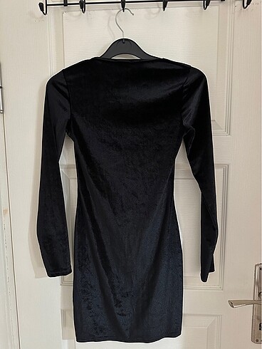 s Beden siyah Renk Mini yırtmaçlı elbise