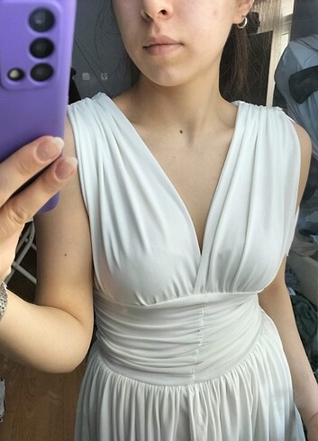 Beyaz mini elbise 
