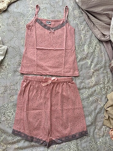 S beden pembe pijama takımı