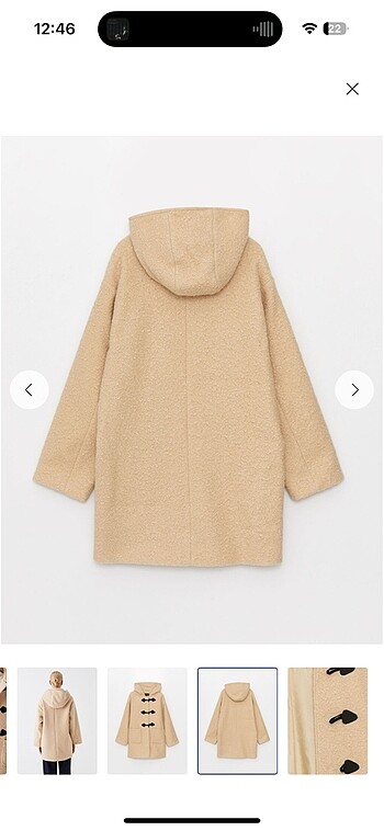 LC Waikiki LCW kapüşonlu oversize bej kaban