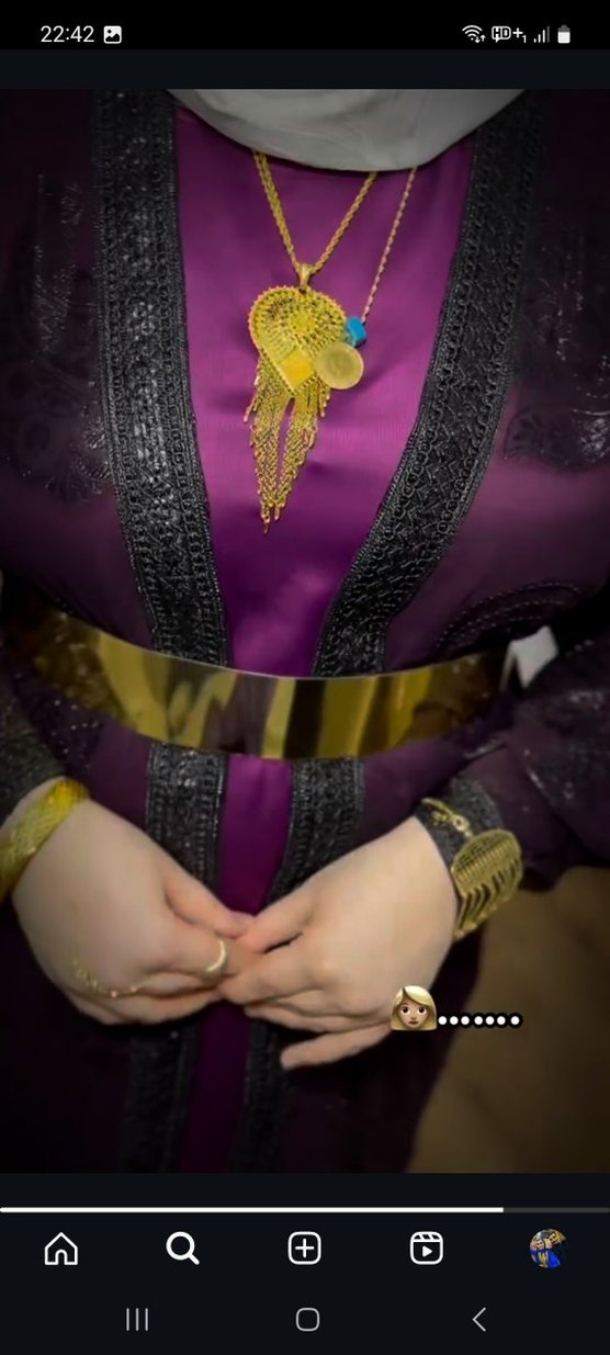 Mor Desenli Kadın Uzun Henna Elbise - Görsel 2