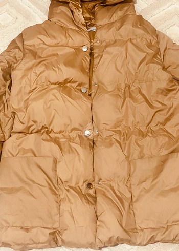 Tonyy Black Astarlı Düğmeli Bej Kadın Kışlık Mont - Görsel 4