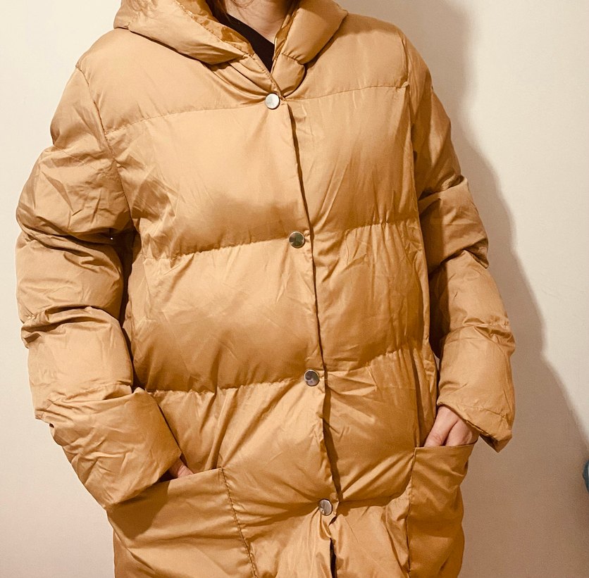 Tonyy Black Astarlı Düğmeli Bej Kadın Kışlık Mont - Görsel 3