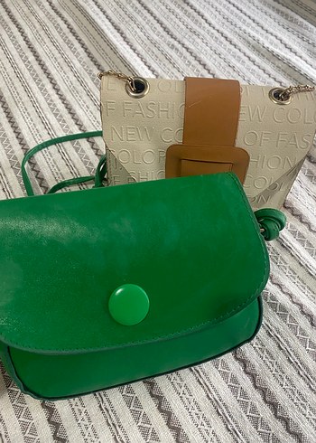 Bohem Yeşil Deri Tokalı Kadın Çanta - Görsel 2