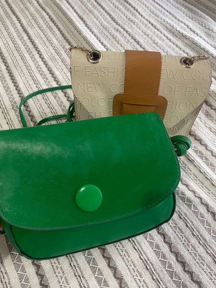 Bohem Yeşil Deri Tokalı Kadın Çanta - Görsel 2