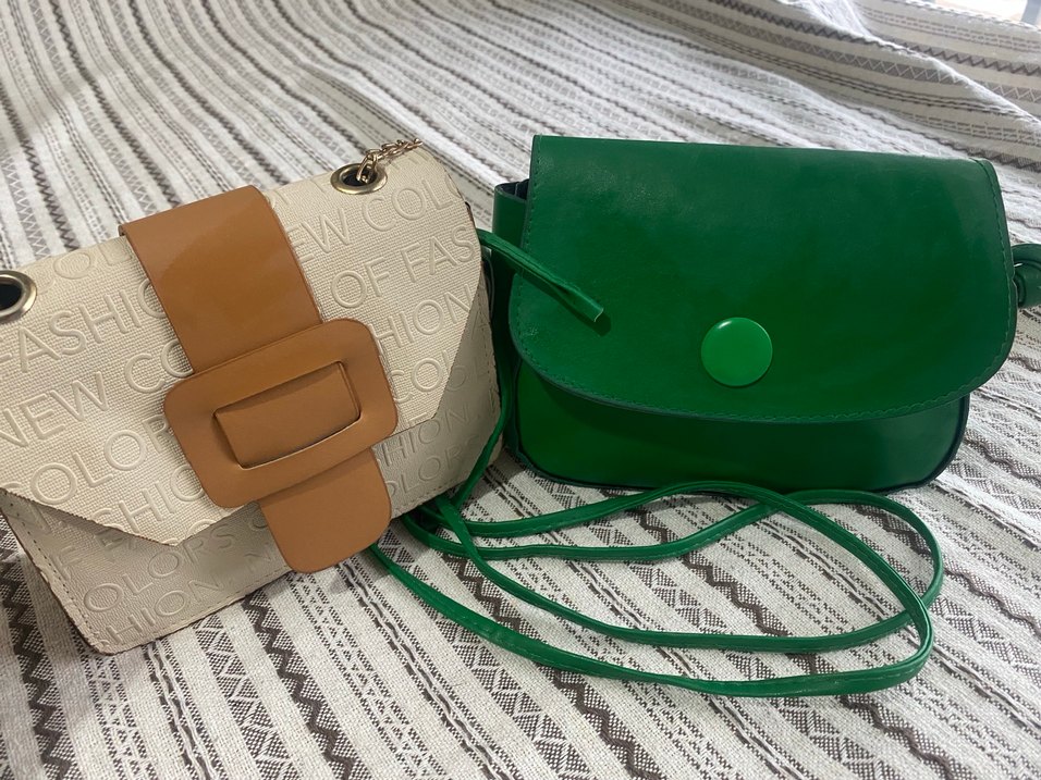 Bohem Yeşil Deri Tokalı Kadın Çanta - Görsel 3