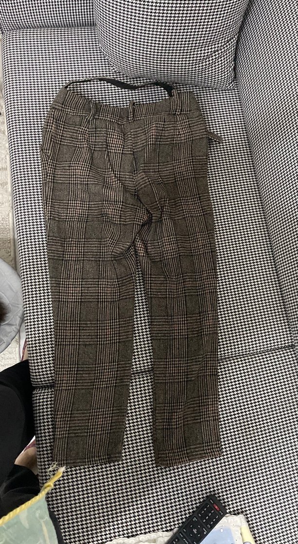 Kemerli Kahverengi Kadın Kumaş Pantolon - Görsel 2