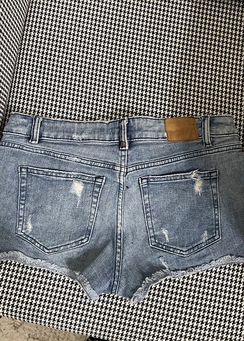 Kadın Düğmeli Mini Jean Şort - Görsel 2