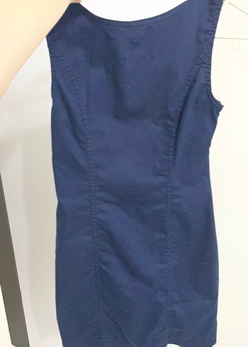 Kadın Lacivert Kot Midi Elbise - Görsel 2