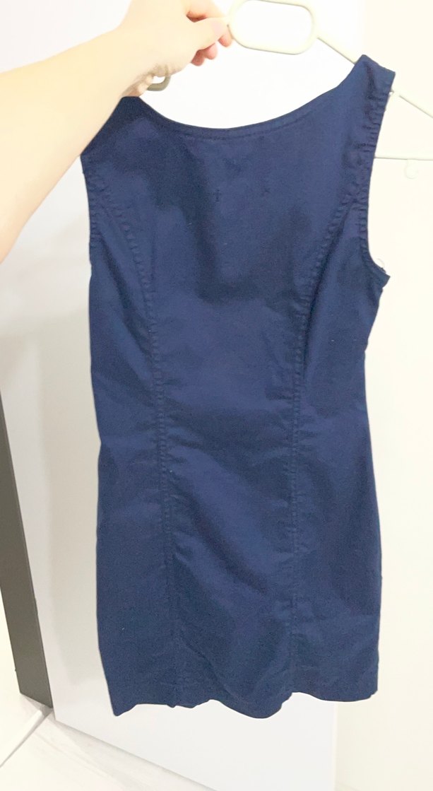 Kadın Lacivert Kot Midi Elbise - Görsel 2