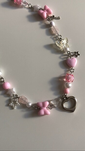 Tasarımcı Pink Heart Kolye