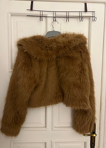 Kahverengi Kadın Suni Kürk Ceket - Görsel 3