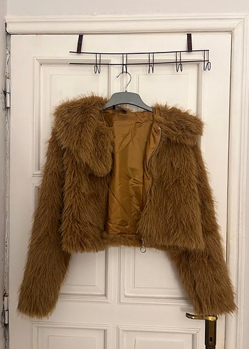 Kahverengi Kadın Suni Kürk Ceket - Görsel 10