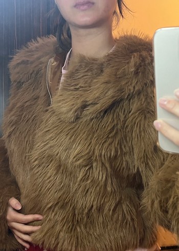 Kahverengi Kadın Suni Kürk Ceket - Görsel 9