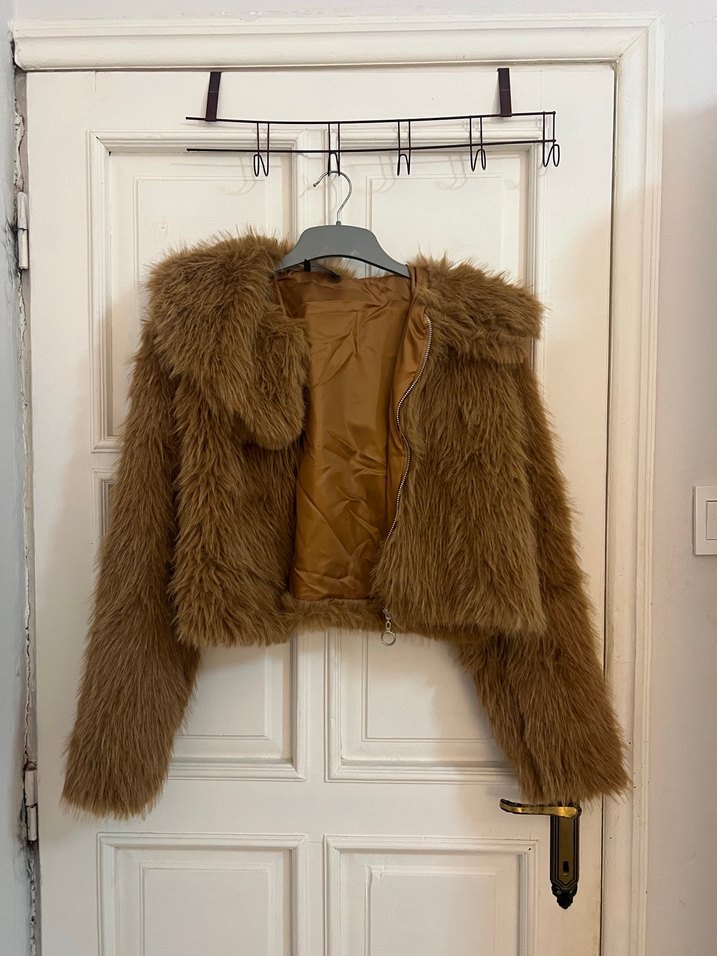 Kahverengi Kadın Suni Kürk Ceket - Görsel 2