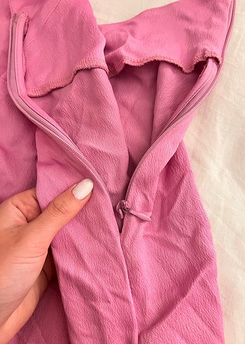 BERSHKA sırt dekolteli saten elbise - Görsel 9