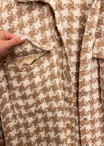 Düğmeli Kahverengi Kadın Oversize Gömlek - Görsel 3