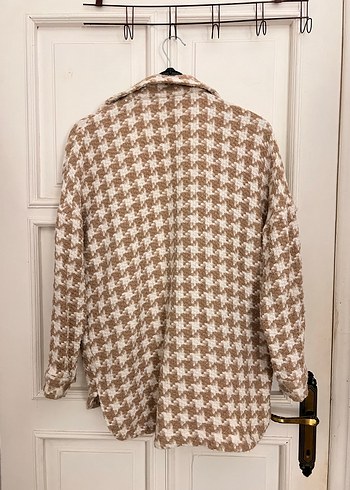 Düğmeli Kahverengi Kadın Oversize Gömlek - Görsel 4