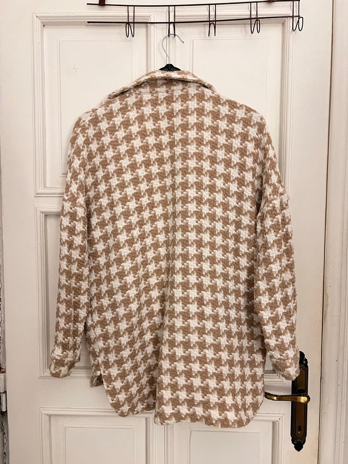 Düğmeli Kahverengi Kadın Oversize Gömlek - Görsel 4