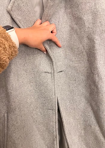 Gri Uzun Klasik Kaban - Görsel 4