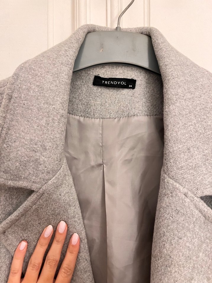 Gri Uzun Klasik Kaban - Görsel 3