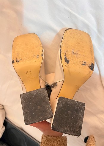 Bej Deri Platform Topuklu Kadın Bot - Görsel 5