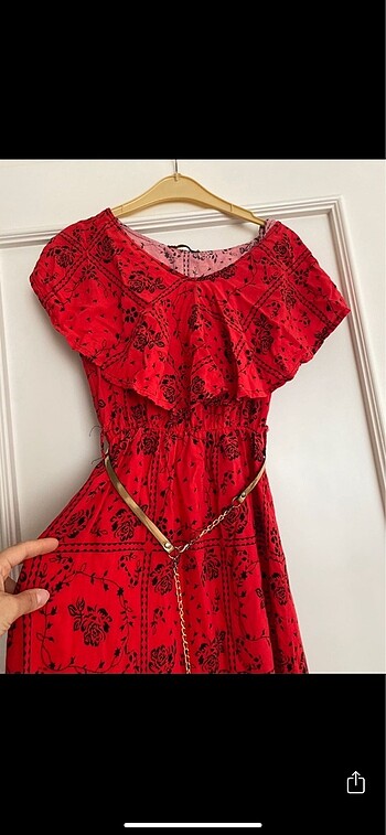s Beden kırmızı Renk Yazlık günlük elbise