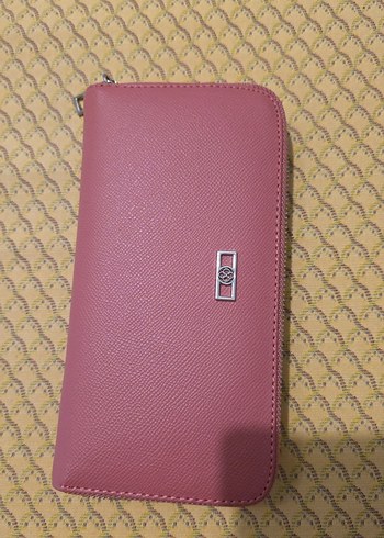 Pembe Deri Kadın Fermuarlı Cüzdan