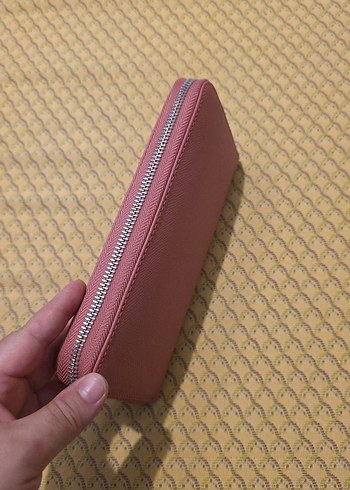 Diğer Pembe Deri Kadın Fermuarlı Cüzdan