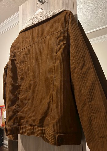 Düğmeli Kahverengi Kadın Süet Ceket - Görsel 5