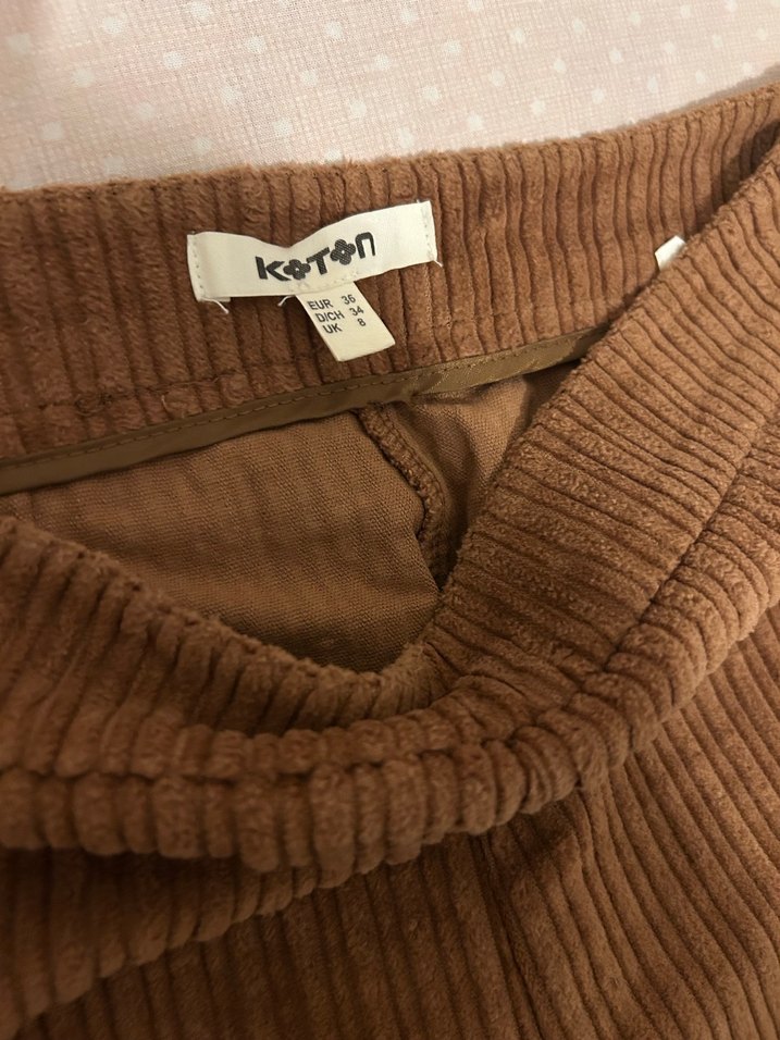 Kadın Kahverengi Keten Pilili Pantolon - Görsel 4