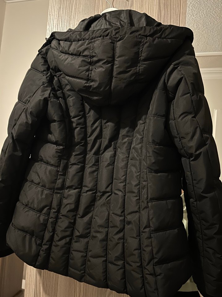 Fermuarlı Siyah Kadın Midi Mont - Görsel 4