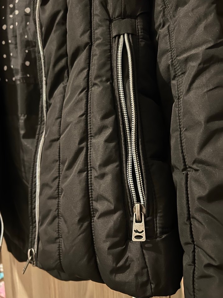 Fermuarlı Siyah Kadın Midi Mont - Görsel 3