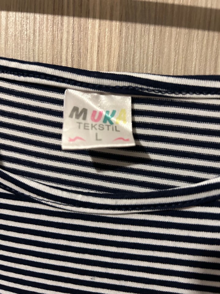 Çizgili Gri Midi Elbise - Görsel 2