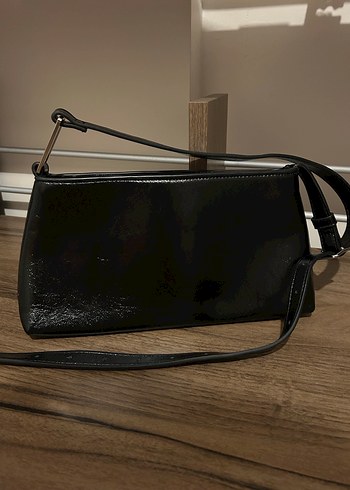 Mango Siyah Deri Tokalı Kadın Çanta - Görsel 4